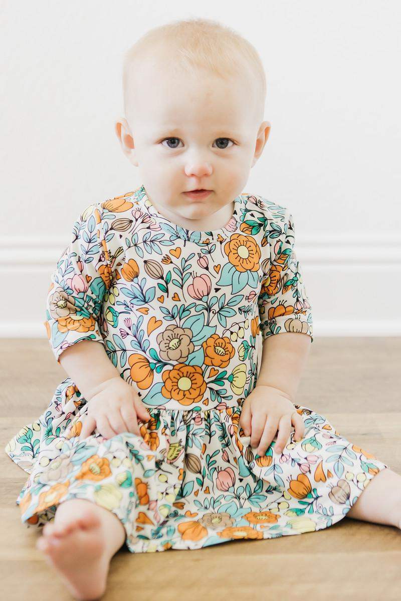 Vintage Vibes 3/4 Sleeve Twirl Bodysuit - Mila & Rose ® - Flyclothing LLC