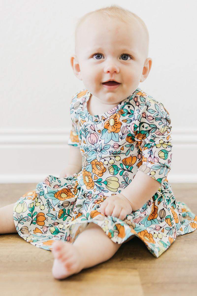 Vintage Vibes 3/4 Sleeve Twirl Bodysuit - Mila & Rose ® - Flyclothing LLC