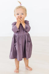 Vintage Violet 3/4 Sleeve Pocket Twirl Dress - Mila & Rose ® - Flyclothing LLC