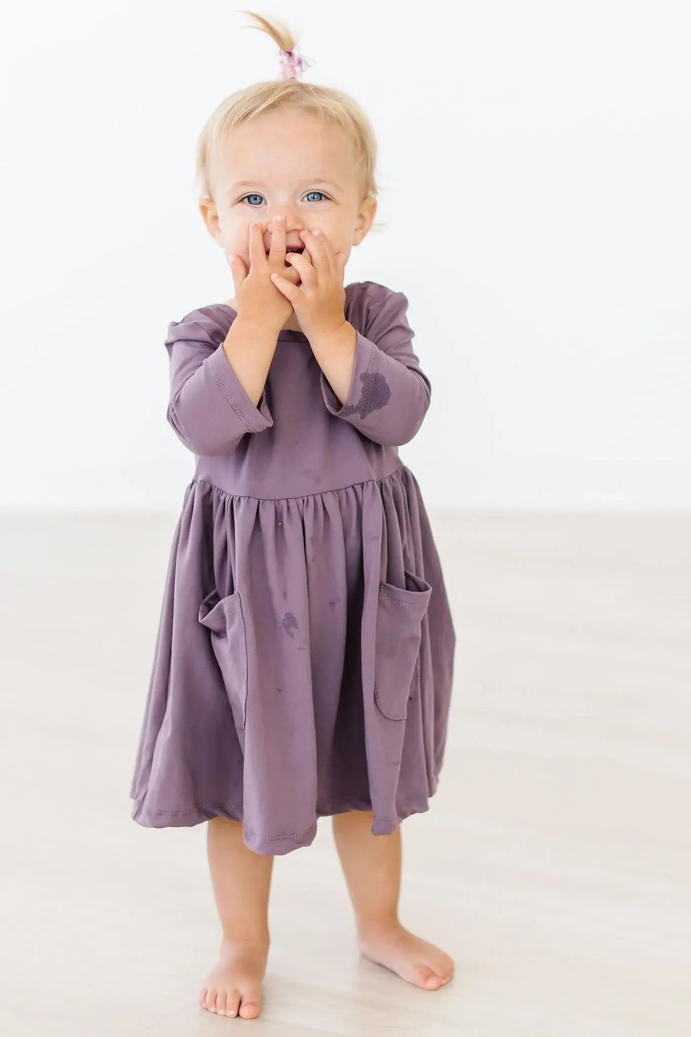 Vintage Violet 3/4 Sleeve Pocket Twirl Dress - Mila & Rose ® - Flyclothing LLC