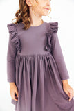 Vintage Violet L/S Ruffle Twirl Dress