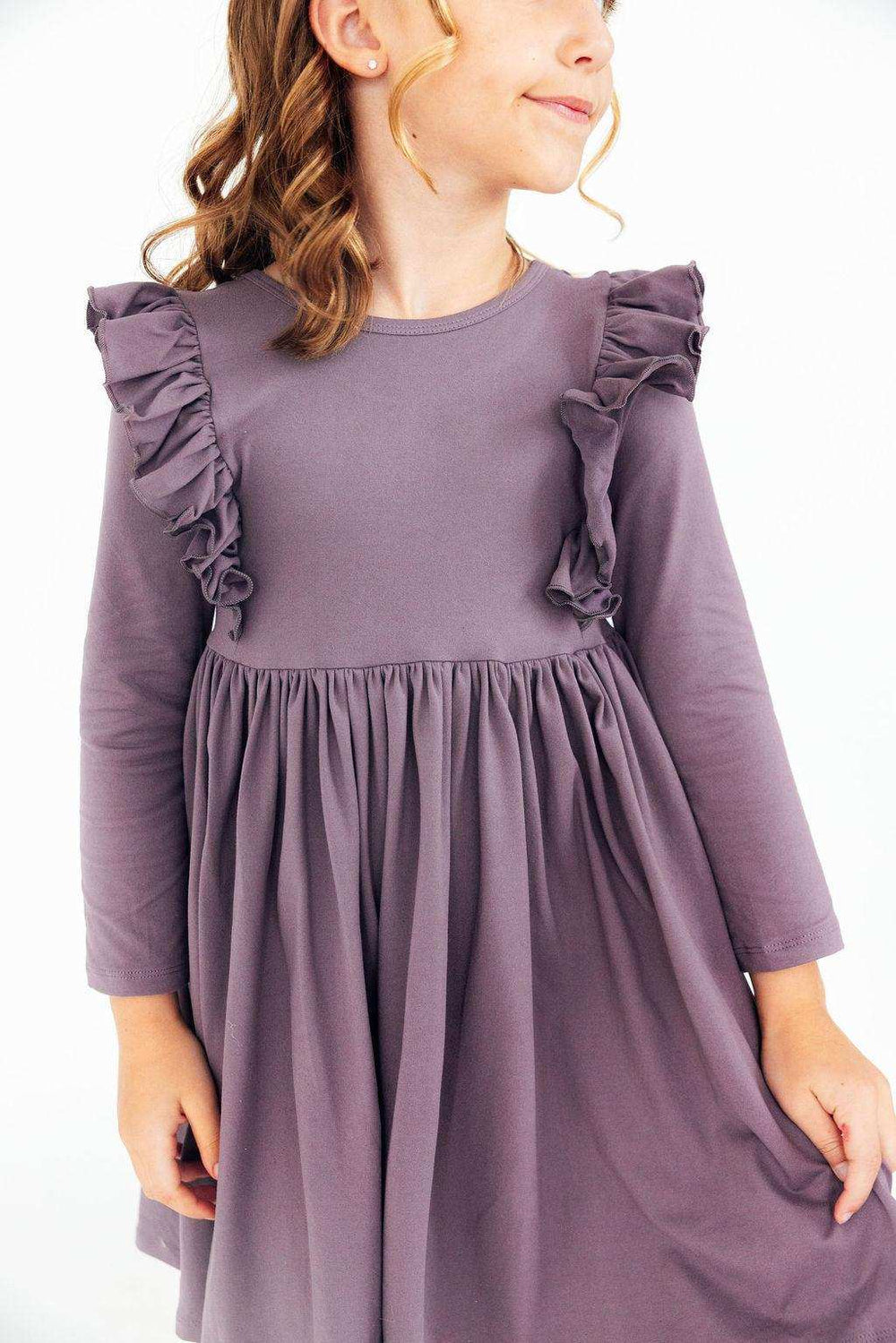 Vintage Violet L/S Ruffle Twirl Dress - Mila & Rose ® - Flyclothing LLC