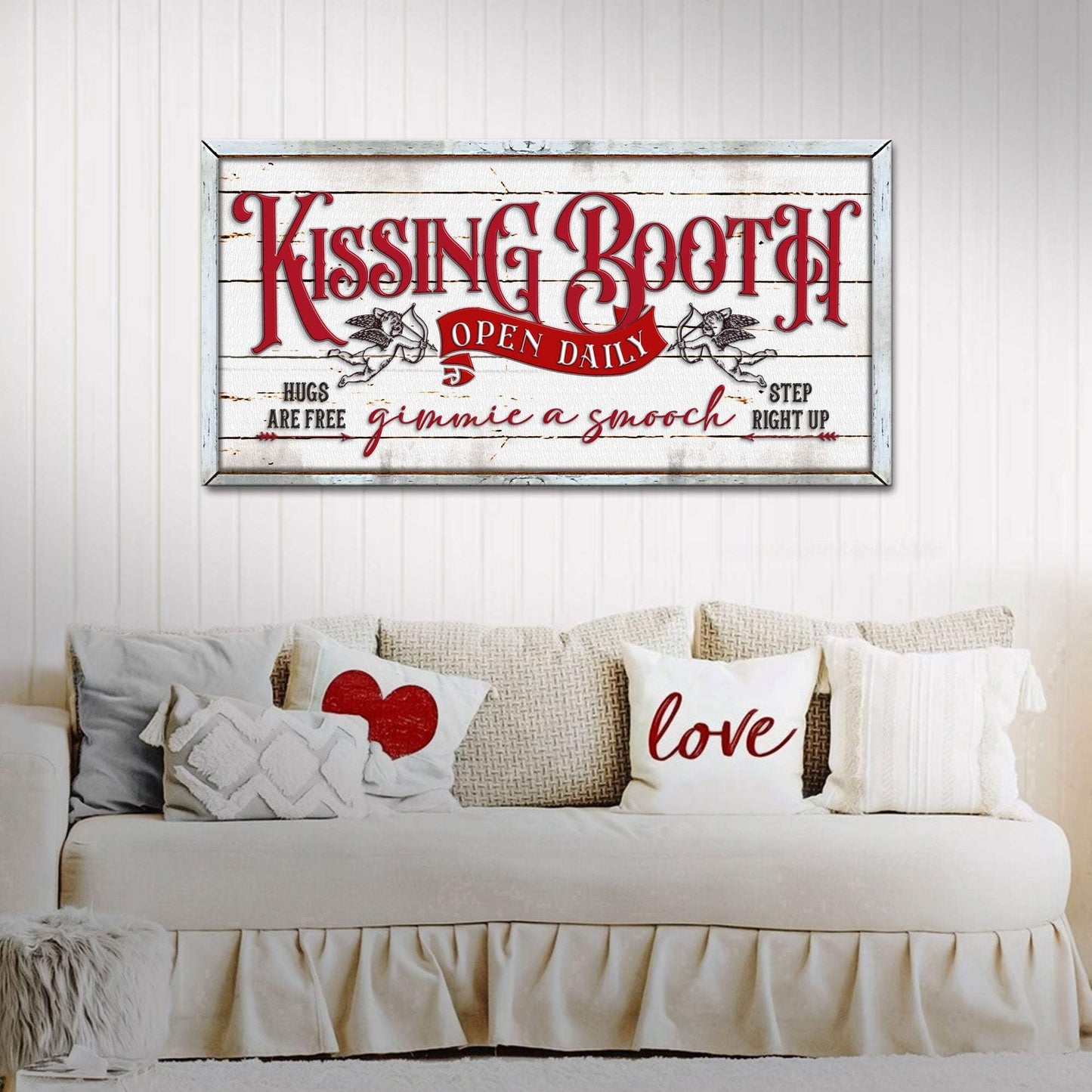 Vintage Rustic Kissing Booth Sign - Tailored Canvases - Flyclothing LLC