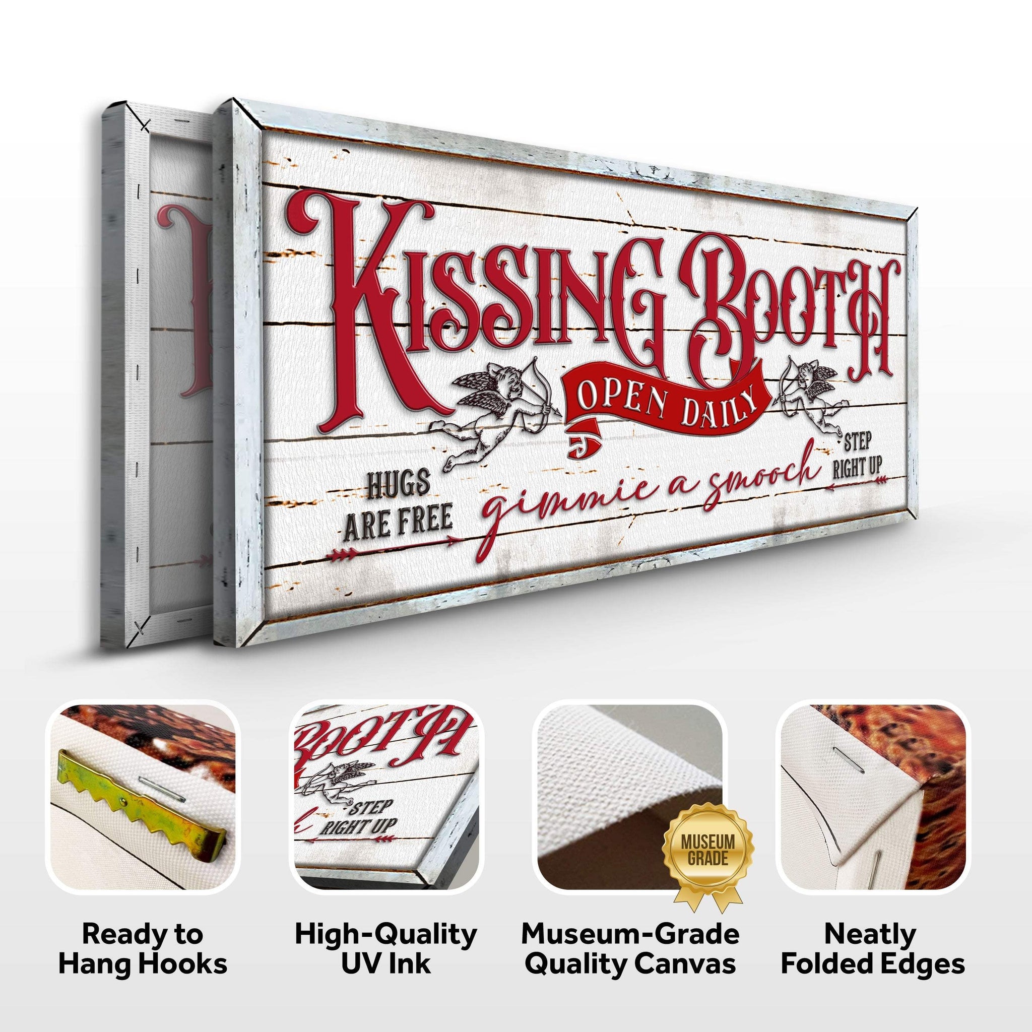 Vintage Rustic Kissing Booth Sign - Tailored Canvases - Flyclothing LLC