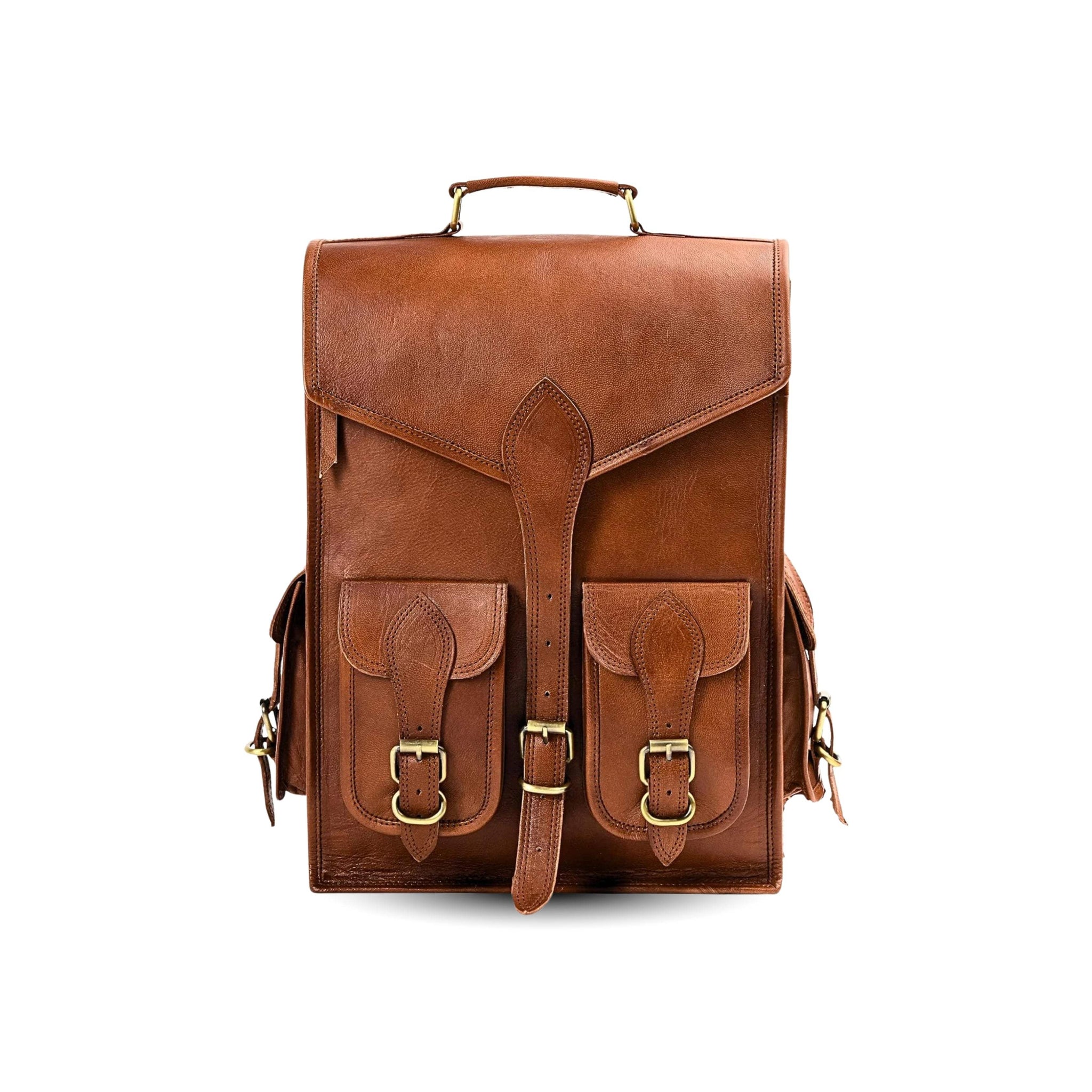 Vintage Leather Backpack Rucksack - Classy Leather Bags - Flyclothing LLC