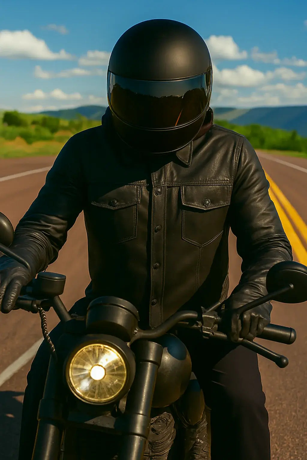 Edge - Premium Men's motorcycle Leather Jacket (Shirt Style) - Unik Just for Bikers - Flyclothing LLC