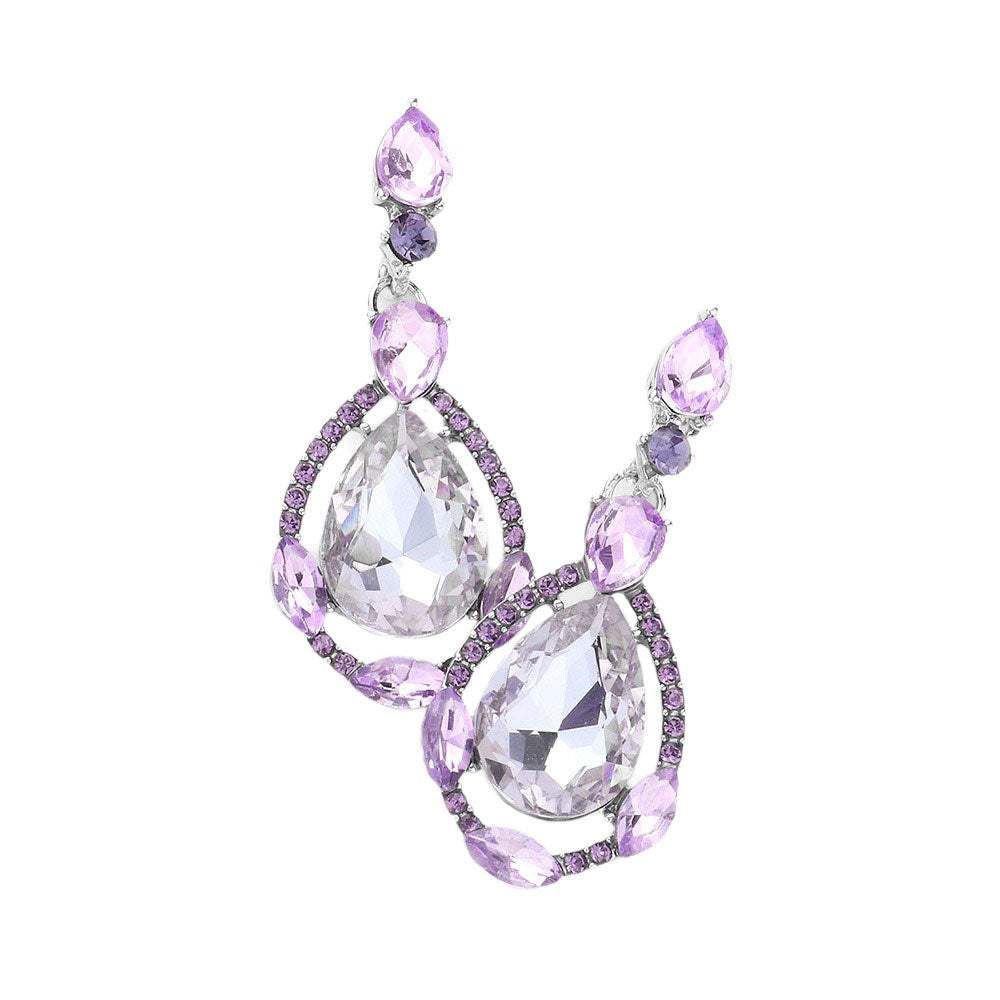 Crystal Rhinestone Teardrop Evening Earrings - Madeline Love - Flyclothing LLC