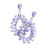 Marquise Stone Cluster Open Teardrop Dangle Evening Earring - Madeline Love - Flyclothing LLC