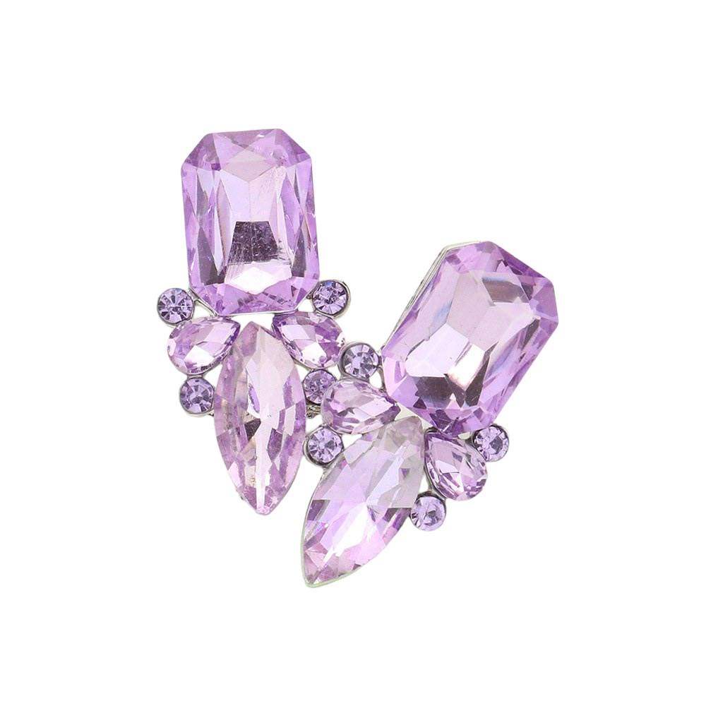 Square Marquise Stone Cluster Evening Earrings - Madeline Love - Flyclothing LLC