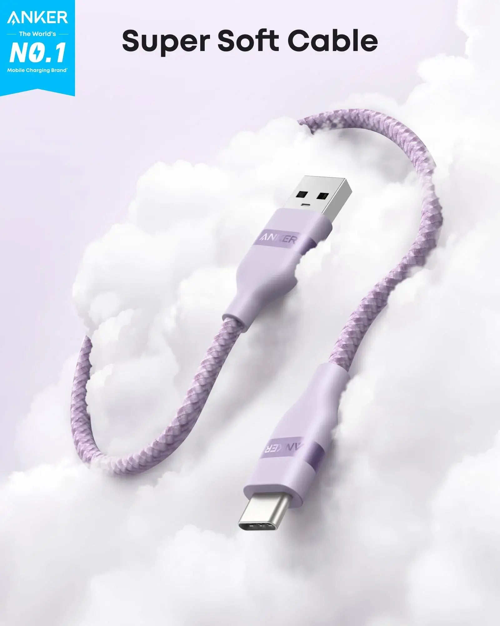 Anker USB-A to USB-C Cable (3 ft / 6 ft, Upcycled-Braided) - Anker - Flyclothing LLC