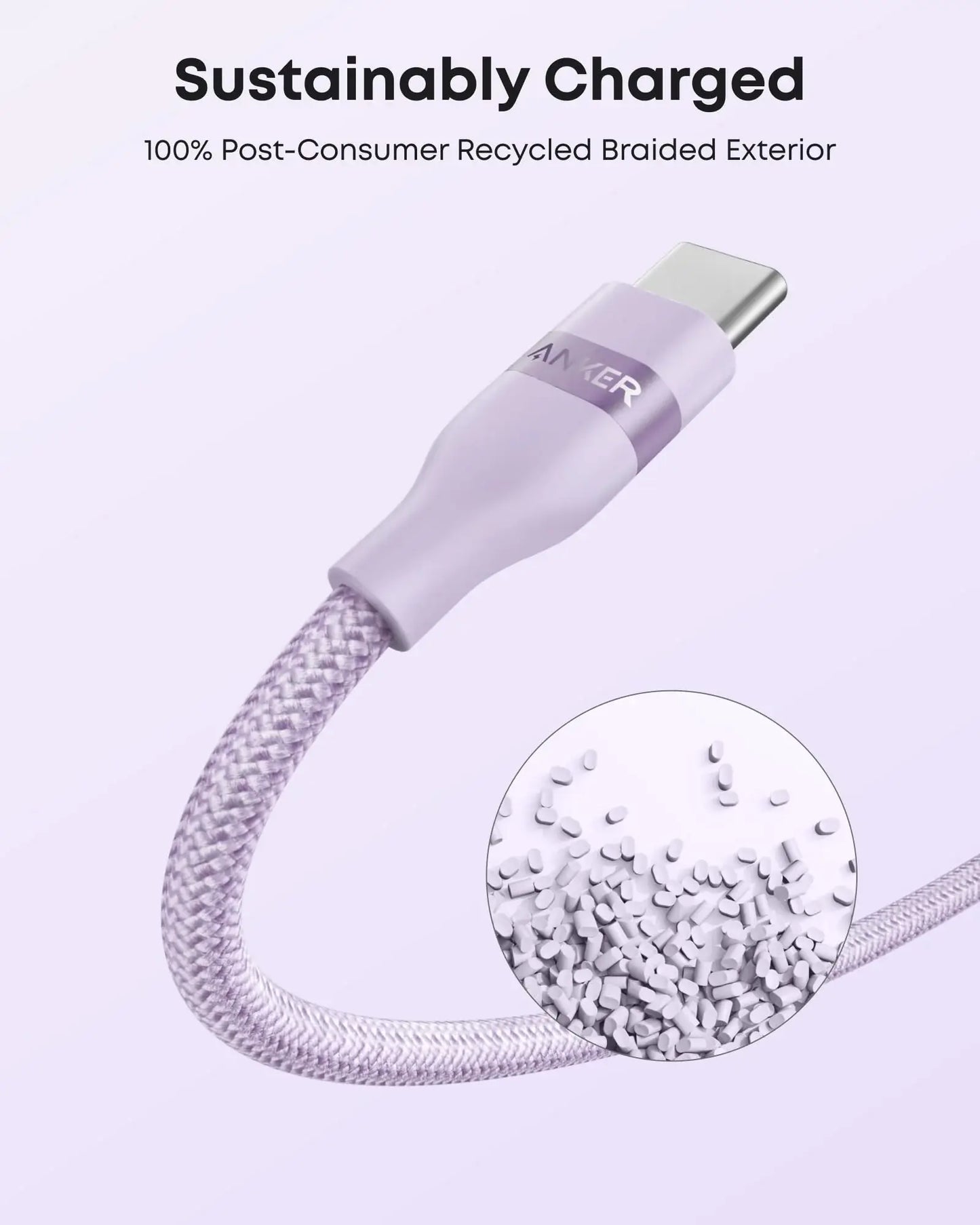 Anker USB-A to USB-C Cable (3 ft / 6 ft, Upcycled-Braided) - Anker - Flyclothing LLC