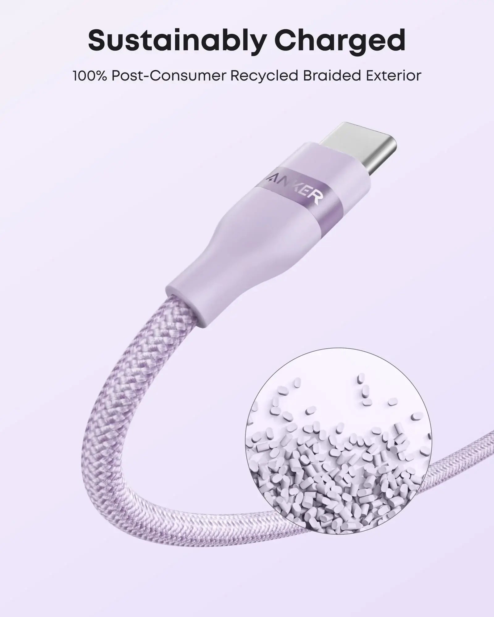 Anker USB-A to USB-C Cable (3 ft / 6 ft, Upcycled-Braided) - Anker - Flyclothing LLC