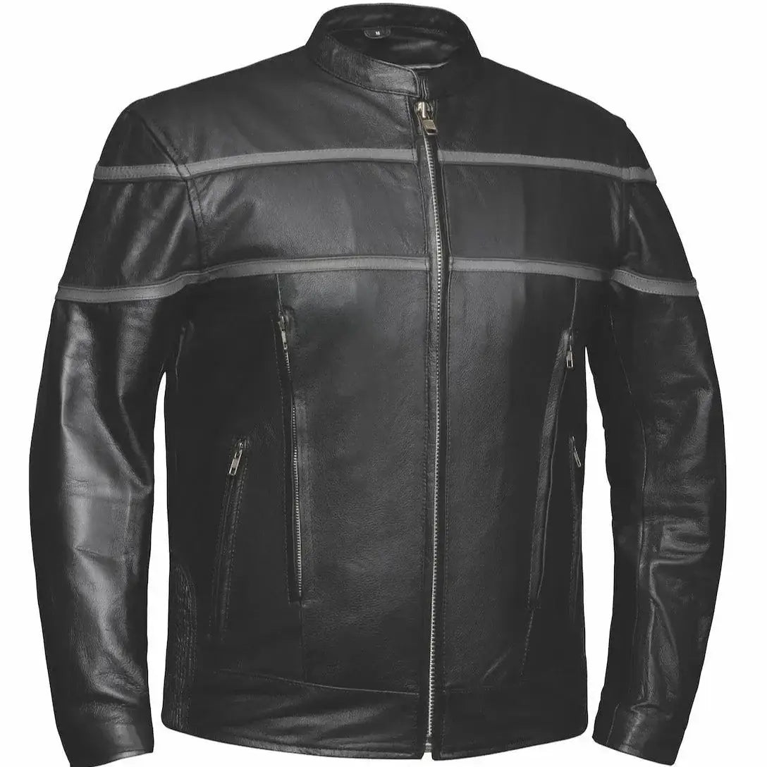 Viper - Men's Premium Leather Motorcycle Jacket - Unik Just for Bikers - Flyclothing LLC