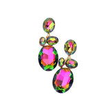 Oval Stone Link Dangle Evening Earrings - Madeline Love - Flyclothing LLC