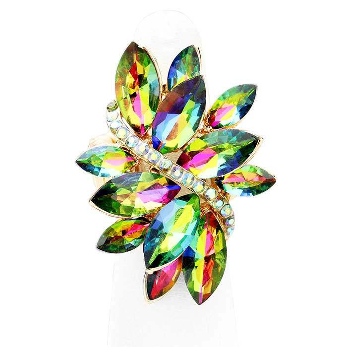 Marquise Crystal Cluster Stretch Ring - Madeline Love - Flyclothing LLC