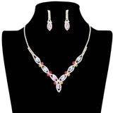 Marquise Stone Accented Rhinestone Necklace - Madeline Love - Flyclothing LLC