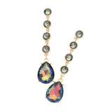 Round Teardrop Stone Link Dangle Evening Earrings - Madeline Love - Flyclothing LLC