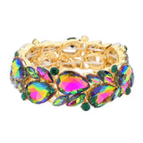 Teardrop Cluster Marquise Stone Stretch Evening Bracelet - Madeline Love - Flyclothing LLC