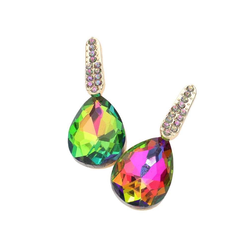 Teardrop Stone Evening Earrings - Madeline Love - Flyclothing LLC