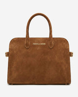Viviana (cognac) - Italian suede leather women’s handbag