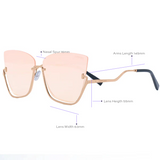 Vixen - Rosegold Frame Rosegold Lens Metal Cateye Sunglasses - TopFoxx - Flyclothing LLC