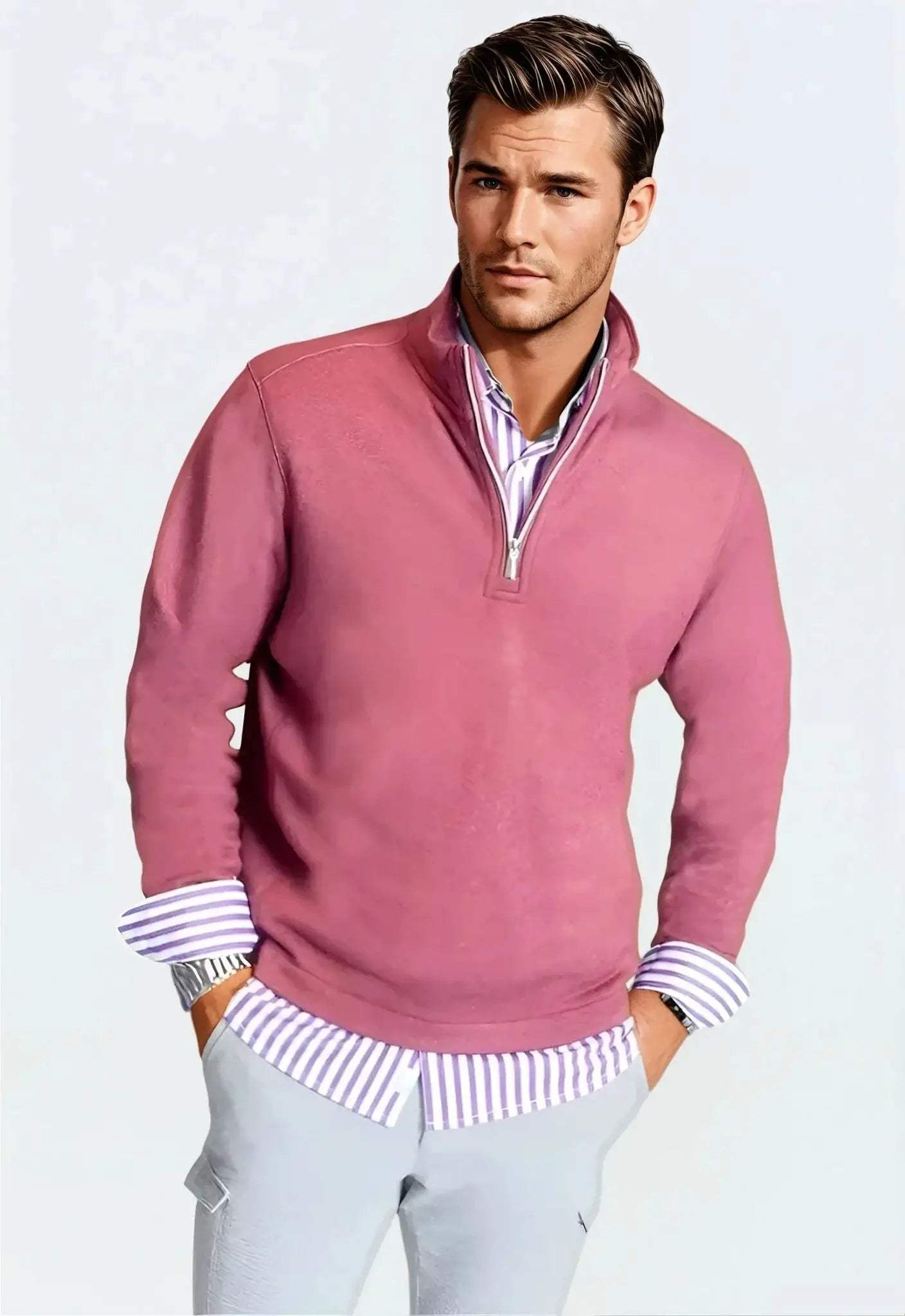 Voey Quarter Zip Sweatshirt - Wine - Buki - Flyclothing LLC