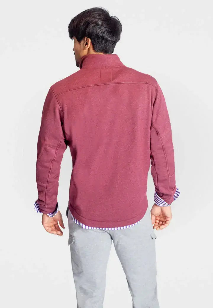 Voey Quarter Zip Sweatshirt - Wine - Buki - Flyclothing LLC