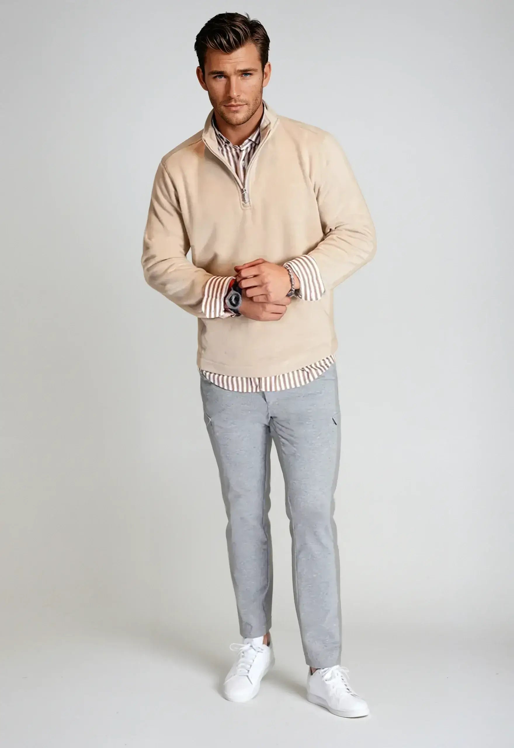 Voey Quarter Zip Sweatshirt - Camel - Buki - Flyclothing LLC