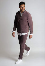 Voey Quarter Zip Sweatshirt - Espresso - Buki - Flyclothing LLC