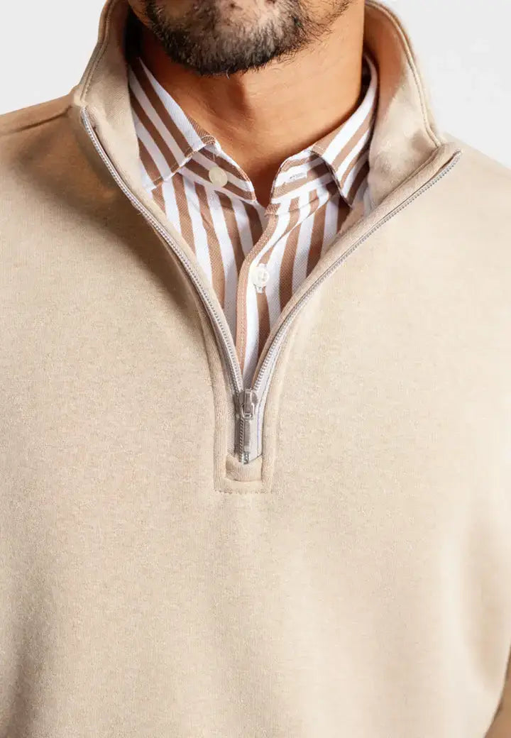 Voey Quarter Zip Sweatshirt - Camel - Buki - Flyclothing LLC