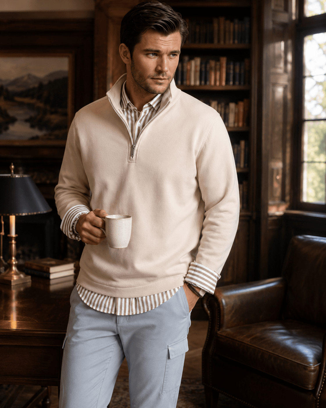 Voey Quarter Zip Sweatshirt - Camel - Buki - Flyclothing LLC