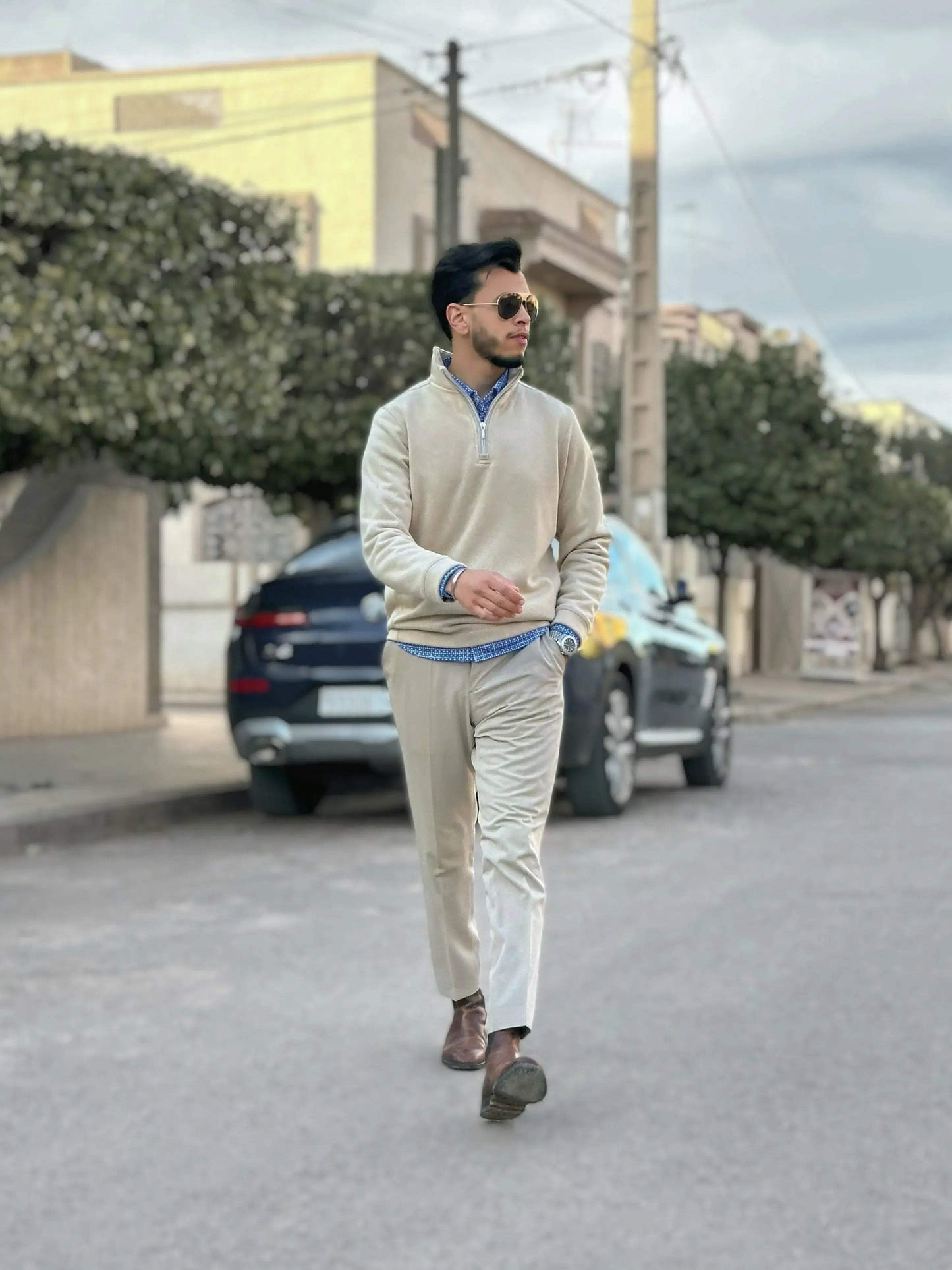 Voey Quarter Zip Sweatshirt - Camel - Buki - Flyclothing LLC