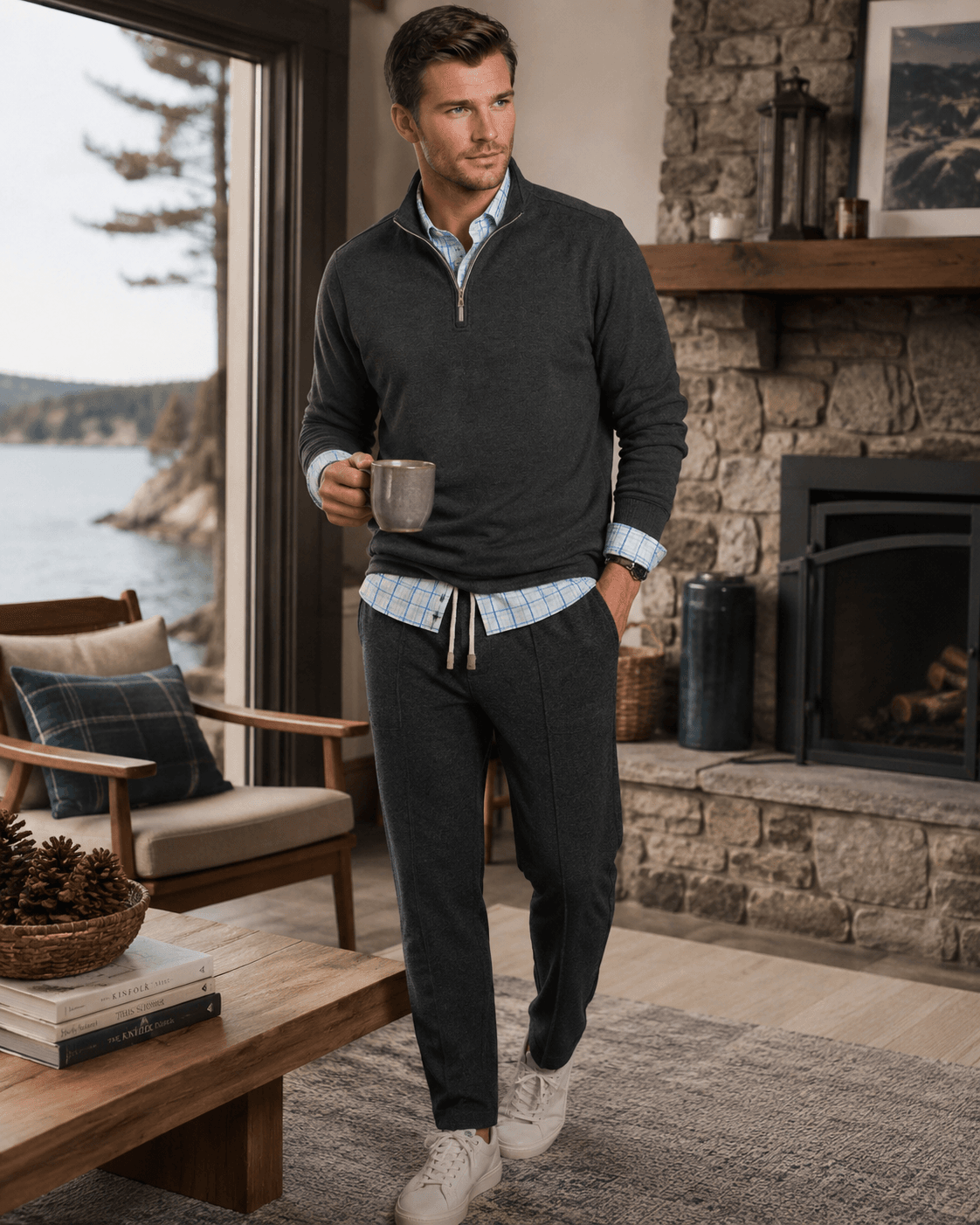 Voey Quarter Zip Sweatshirt - Charcoal Gray - Buki - Flyclothing LLC