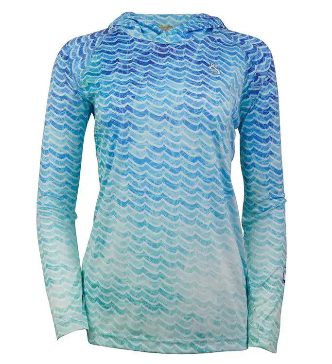 Women's Waves L/S UV Fishing Hoodie - Hook & Tackle - Flyclothing LLC