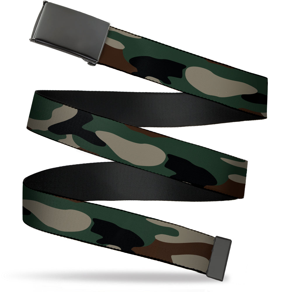 Web Belt Blank Black Buckle - Camo Olive3 Webbing - Buckle-Down - Flyclothing LLC