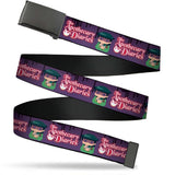 Web Belt Blank Black Buckle - THE APOTHECARY DIARIES Chibi Maomao Pose and Title Logo Purple Webbing