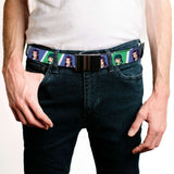 Web Belt Blank Black Buckle - The Apothecary Diaries Jinshi and Maomao Pose Blocks White/Blue/Green Webbing