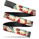 Web Belt Blank Black Buckle - South Park Cartman Expressions Stacked Webbing