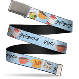 Web Belt Clasp Buckle - GILMORE GIRLS Luke's Coffee Shop Icons and Script Blue Webbing
