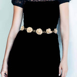 Leather Flower Station Chain Belt - Madeline Love - Flyclothing LLC