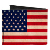 Canvas Bi-Fold Wallet - American Flag Weathered Color - Buckle-Down - Flyclothing LLC