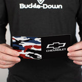 Bi-Fold Wallet - CHEVROLET Bowtie + Americana Camo Black White Red Blue