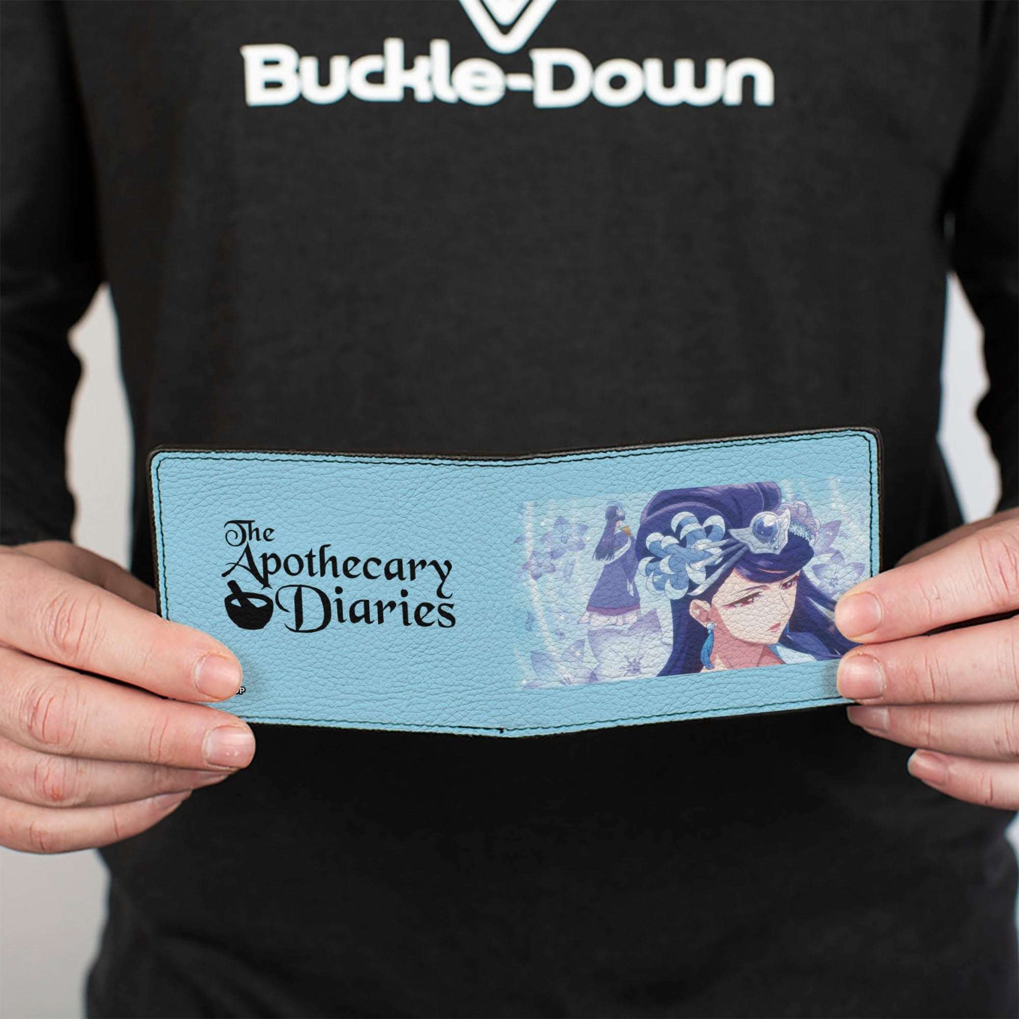 Bi-Fold Wallet - THE APOTHECARY DIARIES Lady Lihua Wise Consort Pose and Title Logo Blue