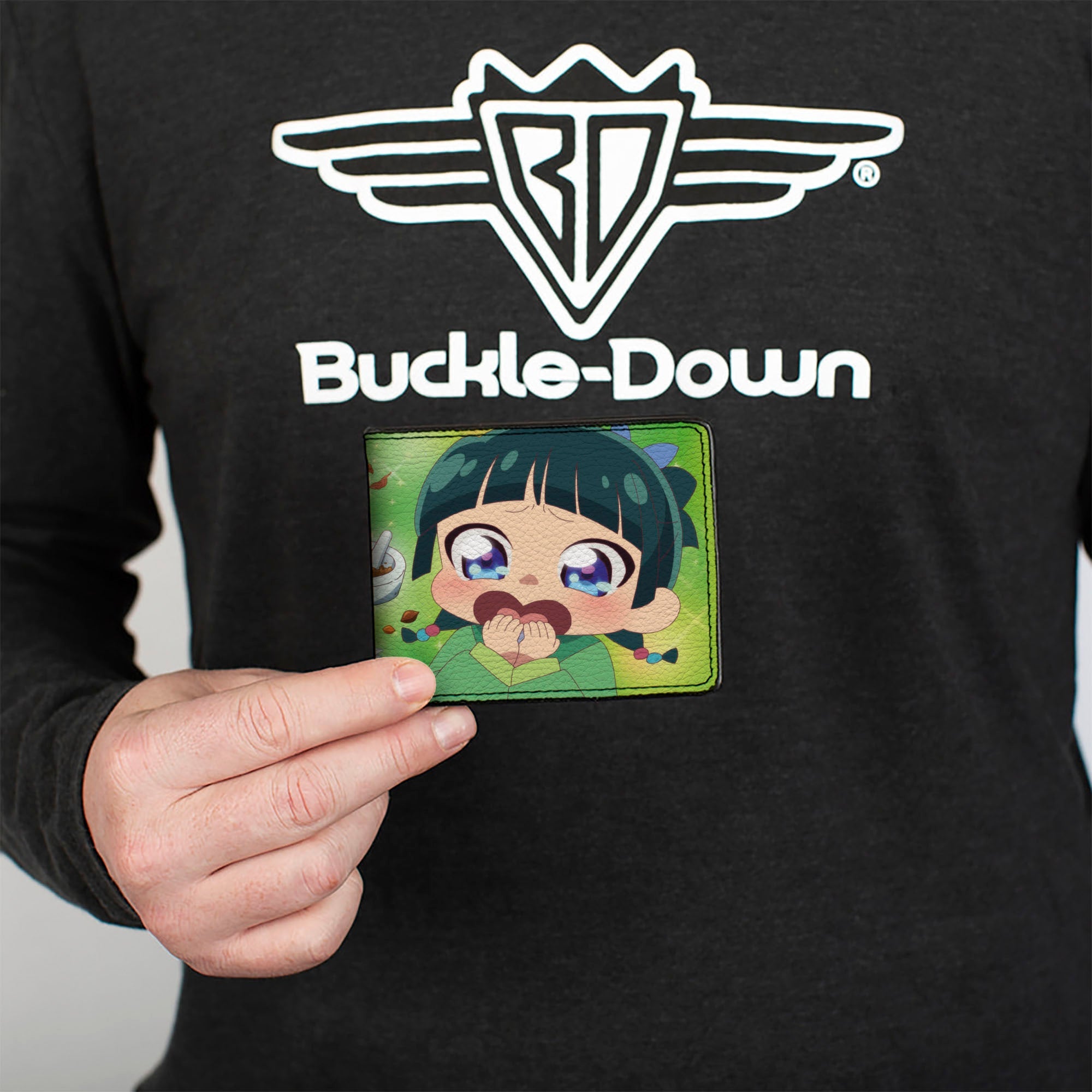 Bi-Fold Wallet - THE APOTHECARY DIARIES Chibi Maomao Pose and Title Logo Greens