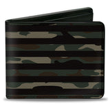 Bi-Fold Wallet - RAM Logo Americana Flag Weathered Camo Olive Black Olive