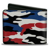 Bi-Fold Wallet - RAM Logo + Americana Camo Black White Red Blue
