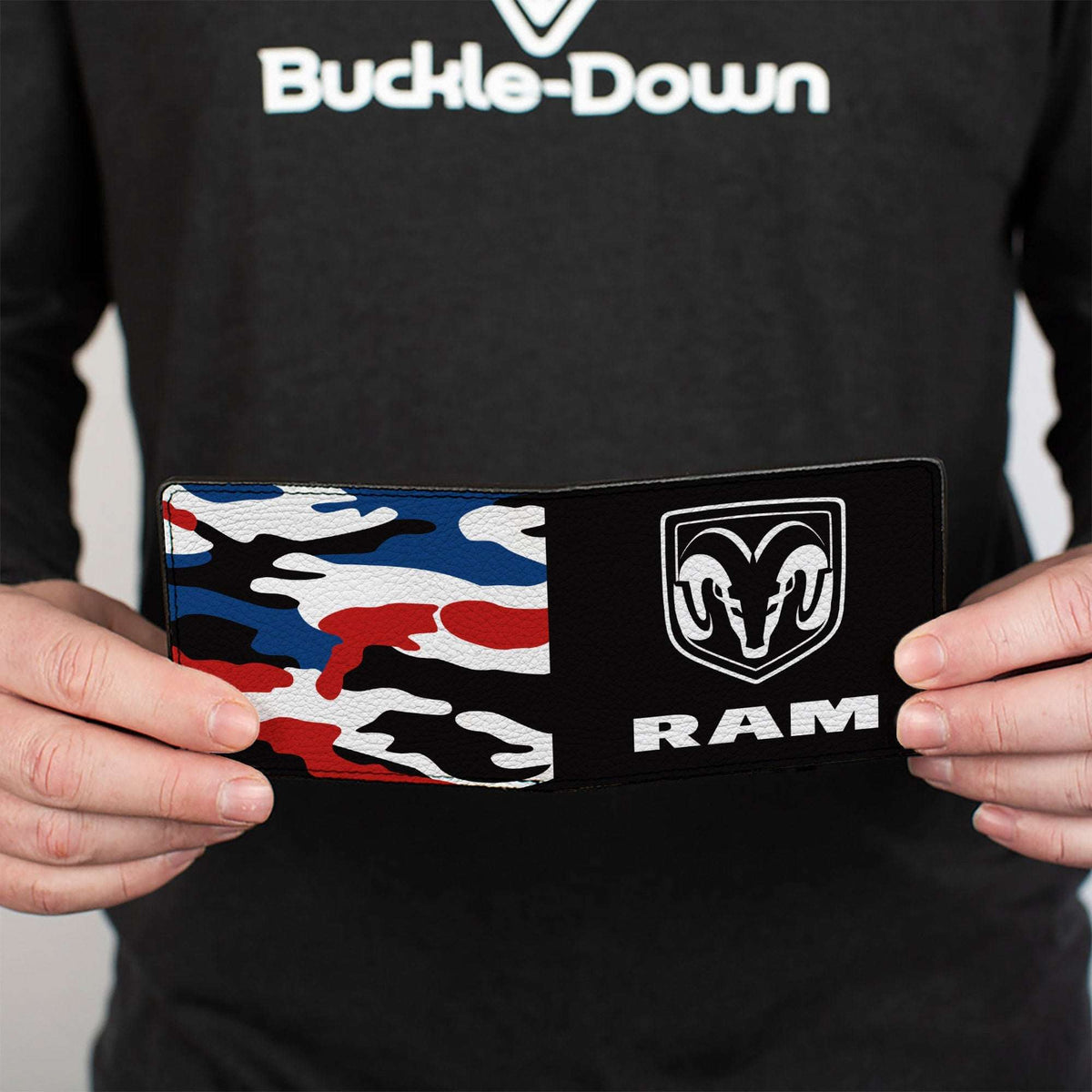 Bi-Fold Wallet - RAM Logo + Americana Camo Black White Red Blue