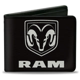 Bi-Fold Wallet - RAM Logo + Americana Camo Black White Red Blue