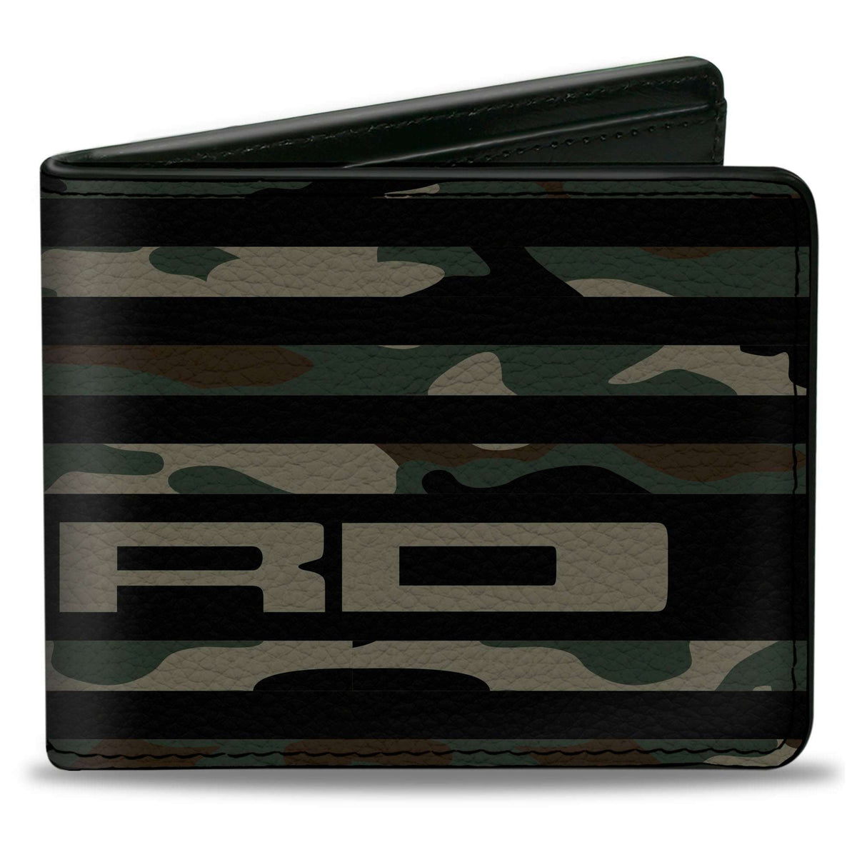 Bi-Fold Wallet - FORD Script Americana Flag Weathered Camo Olive Black Tan - Buckle-Down - Flyclothing LLC