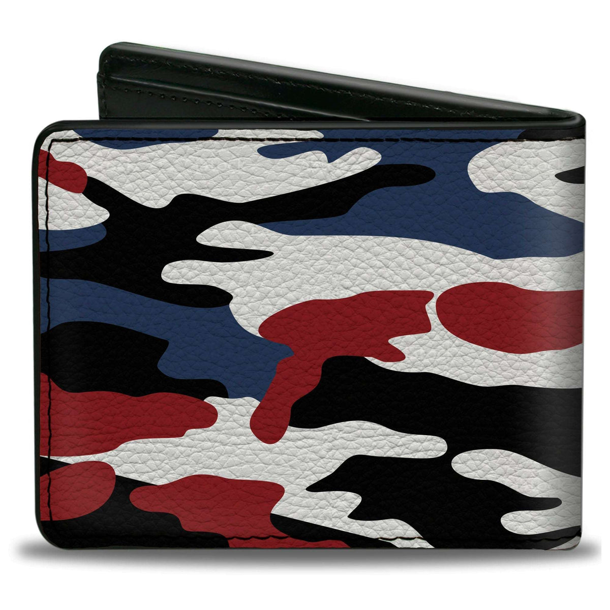 Bi-Fold Wallet - FORD Text + Americana Camo Black White Red Blue - Buckle-Down - Flyclothing LLC